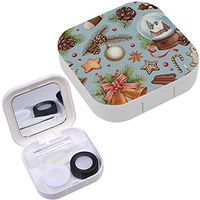 Portable Contact Lens Case Box Travel Kit Mirror + Bottle + Tweezers Container Holder [ Vintage Christmass Decorations ]