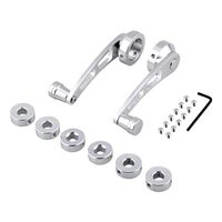 2x Chrome Billet Car Pickup Truck Manual Door Crank Handle Window Winders Set + 3 Adapters