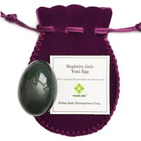 Undrilled Jade Egg Made of Nephrite, for All Beginner, Intermediate & Advanced Users for Strengthening Love Muscles to Enhance Body Awareness, Libido, Vaginal Tightnes (Medium (43x30mm))