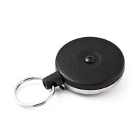KEY-BAK Original XD Retractable Keychain, 28" Retractable Cord, Black Front, Steel Belt Loop, 20 oz. Retraction, Split Ring