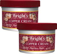 Wright's Copper and Brass Polish and Cleaner Cream- 8 Ounce - 2 Pack - Gently Clean and Remove Tarnish Without Scratching