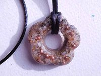 Power Flower Clear A5 Necklace Orgone Generator Energy Accumulator 528Hz/7.83Hz/Advance Harmonics Many Beautiful Ingredients and Colors!! (Power Flower, Clear A5)