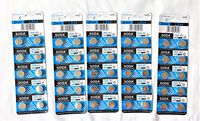 AG13 LR44 L1154 357 A76 AlKaline Button Cell BATTERY with Retail Blister Pack Cards (50)