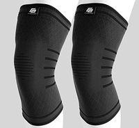 Fit Active Sports Flex Compression Knee Sleeves Brace for Men & Women - Knee Support for Weight Lifting, Gym Workout, Cross Training, Running, Sports and More. (Black, L)