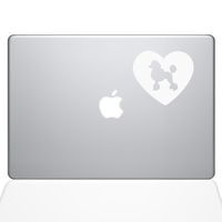The Decal Guru Heart Poodle Decal Vinyl Sticker, 13" MacBook Pro (2016 & Newer Models), White (1605-MAC-13X-W)