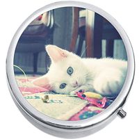 White Cat Medicine Vitamin Compact Pill Box