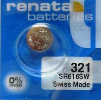 Renata 1 Silver Oxide 321 Zero Mercury Electronic Battery