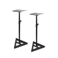 Pyle Sonos Speaker Stand Pair of Sound Play 1 and 3 Holder - Telescoping Height Adjustable from 26" - 52" Inch High Heavy Duty Three-point Triangle Base w/ Floor Spikes and 9" Square Platform