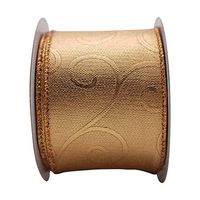 Ribbon-King Halloween Wired Edge Ribbons, Autumn,Decorative Halloween, Christmas, Gift Wrapping Ribbon, 2-1/2 Inch X 10 Yards (Gold Glitter Swirl Spiral)