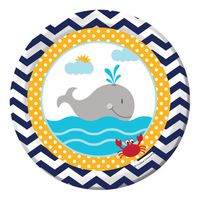 Creative Converting 99808.01R 8 Count Ahoy Matey Luncheon Paper Plates