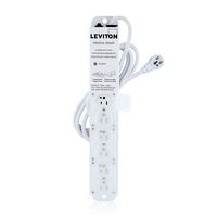 Leviton 5306M-1N7 Medical Grade Power Strip, 15-Amp, 125-volt, 6-Outlets, 7-Feet Cord Length