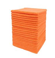 Dri Microfiber Cleaning Cloth Plus 16 x 16 inch (Commerical Grade, Extra Absorb, Cleaning Power and Dry Fast) (240, Orange)