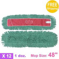 1doz. 48" x 5" SunnyCare #25486 Green Synthetic Cotton Dust Mop 12pcs/Case