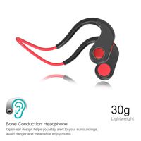 Wireless Bone Conduction Headphones - Open Ear Stereo Headset for Smart Running Cycling and Sports, Titanium Lightweight Design 30g, IPX5 Waterproof SWEATPROOF(Pod8 BP08) (Red)