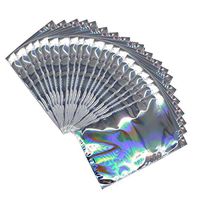 Orityle Hologram Aluminum Foil Self-Adhesive Bag Food Grade Stoarge Pouches Snack Accessories Gift Package Bag(25Packs, 6.5 x 9.1in + 1.6in)