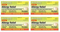 Assured Allergy Medicine in Tablet, Caplet and Softgel Forms, Phenylephrine HCl, Acetaminophen, Diphenhydramine HCl 25 mg, Cetrizine HCl 10 mg, 4-Box Sets (Softgels)