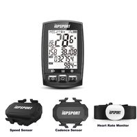 Wireless Bike Computer, iGPSPORT GPS Cycling Computer with Chest Heart Rate Monitor Belt + Speed Sensor + Cadence Sensor with ANT+ Bluetooth Function