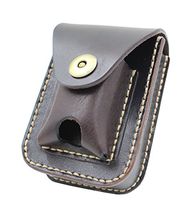 Phonyeer Handmade Genuine Leather Waist Cigarette Case with Lighter Holder for Zippo& 84mm (Coffee)