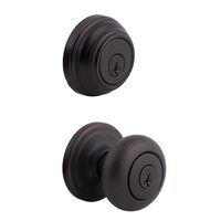Kwikset 991 Juno Entry Knob and Single Cylinder Deadbolt Combo Pack featuring SmartKey in Venetian Bronze