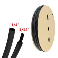 Electrical Heat Shrink Tubing Dual-Wall 3:1 Stick Lined Waterproof Protective Butt Splice Wire Cable Connector 1/4" Diameter Black 5ft