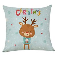 Indexshop 18"x 18" Christmas Santa Claus Reindeer Pattern Throw Pillow Covers, Xmas Winter Holiday Pillowcase, for Couch Sofa Car Decorative Pillowcase (A)