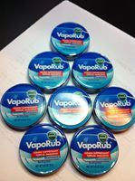 Vicks Vaporub Ointment Cream Cough Suppressant and Topical Analgesic of 0.45 Oz JAR - 8 Packs