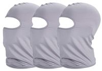 3 Pack Sun Dust Uv Protection Face Scarf Mask for Cycling Outdoor Sports Balaclava Breathable Elastic Moisture Wicking（Grey）