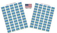 Made in USA! 100 Country Flag 1.5" x 1" Self Adhesive World Flag Stickers, Two Sheets of 50, 100 Sticker Flags Total (Aruba)