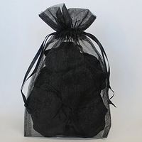 Sheer Organza Pouch Bag, 144-pack (5" x 6.5", Black)