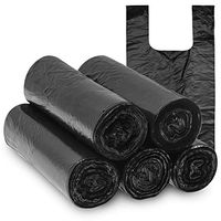 Topgalaxy. Z 5 Rolls/100 counts 4 Gallon Handle-Tie Small Trash Bag, Little Garbage Bags for Bathroom, Kitchen, Office,Bedroom,College Dorm,Nursery,Car,Size:25'' x 8.5''. Balck                