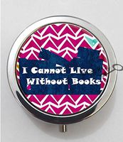 BlackKey I Cannot Live Without Books 3-Compartment Decorative Pocket Gift Box Case Organizer for Pill, Color 1 -593