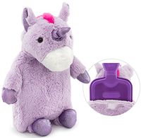 HomeTop Premium Classic Rubber Hot Water Bottle with Cute Unicorn Cover (1L, Purple)