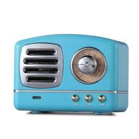 Mini Portable Retro Bluetooth Speaker V4.1 Vintage Wireless HiFi Stereo Microphone Aux Support Tablet,Smart Phone,TF Card,U Disk(Blue)