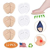 Ball of Foot Cushions, Metatarsal Pads, High Heel Inserts, Forefoot Cushions, Soft Gel Insole Pads, Idea for Mortons Neuroma & Metatarsal Foot Pain Relief – Women＆Men (12PCS/6Pairs)