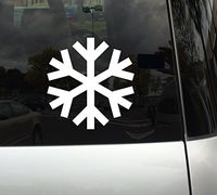 Snowflake Pattern #1 - Winter Art Christmas Decoration - 5" White Vinyl Decal Sticker Car Macbook Laptop