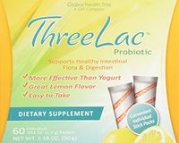 Threelac Original Natural Probiotic Candida Relief Formula 3Lac 60 Servings by Global Health Trax
