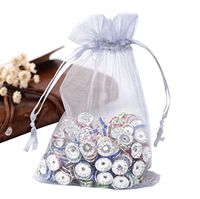 PH PandaHall 100PCS 4x6 Inches LightGrey Organza Gift Bags with Drawstring Drawstring Organza Jewelry Candy Pouch Party Wedding Favor Gift Bags
