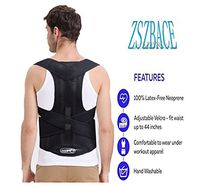 Back Brace Support Posture Corrector for Men Women, Relieve Lower Lumbar Back Pain from Muscle Strains and Sprains, Sciatica, Scoliosis etc. (XXL: Waist Length fits 40.2-44.1", Black)