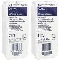 Covidien 9024 Curity 4" X 4" All Purpose Gauze Sponge, 4 Ply - Pack of 400, 2 Count