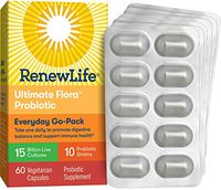 Renew Life Adult Probiotic - Ultimate Flora Everyday Go-Pack Probiotic Supplement - Shelf Stable, Gluten, Dairy & Soy Free - 15 Billion CFU - 60 Vegetarian Capsules