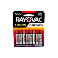 Rayovac Fusion AAA Batteries, Premium Alkaline Triple A Batteries, 8 Count
