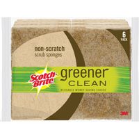 Eco-friendly Greener Clean Natural Fiber Scrub Sponges, 6 pack by Scotch-Brite