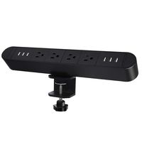 Desk Clamp Power Strip with 4 Outlet 6 USB,The Clamp Edge Mount Power Center,Aluminum Alloy Fireproof Desktop Power Socket,Desktop Charging Station