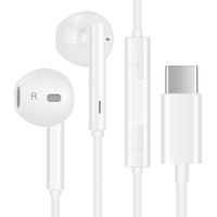 TITACUTE USB Type C Headphone with Mic, Stereo Bass USB C Wired Earbuds Noise Canceling in-Ear Earphones Compatible with OnePlus 7T/ 7 Pro/ 7/ 6T, Huawei P30 Pro/Mate 20 Pro/Mate 10 Pro White