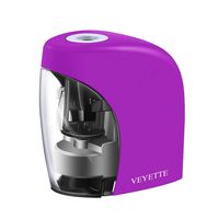 Electric Pencil Sharpener, VEYETTE Purple Portable Pencil Sharpener Perfect for Kids, Teachers and Artists, Plug & Battery Operated,USB Included