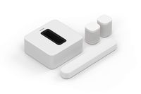 Sonos Beam - Smart TV Sound Bar with Amazon Alexa Built-in - White + Wireless Subwoofer + Sonos One SL