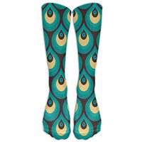 Peacock Garden Feathers Mint Crew Socks Causal Socks Compression Socks High Socks Crazy Socks For Running,Athletic,Edema,Travel,Nursing.