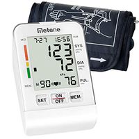 Metene Upper Arm Blood Pressure Monitor Cuff Kit with Large LCD Display, Irregular Heartbeat Monitoring Fully Automatic Fast & High Accuracy Reading (90 Reading Memory)