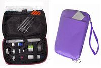 Diabetic Organizer Cooler Bag-for Insulin, Testing Supplies -Purple (1x Ice Pack)