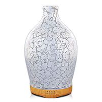 280ml Silver Plated Oil Diffuser, Aromatherapy Ultrasonic Humidifier with Handmade Glass, BPA Free, 7 Color Changing, Waterless Auto-Off, Timer Setting